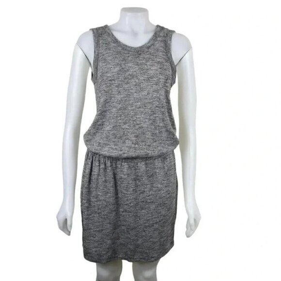 Banana Republic Cut Out Back Elastic Waist Mini Dress Heathered Gray Size Small - Picture 2 of 11